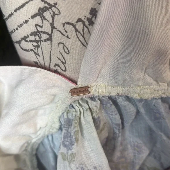 Floral Pink and Blue Women's Top - Picture 6 of 6